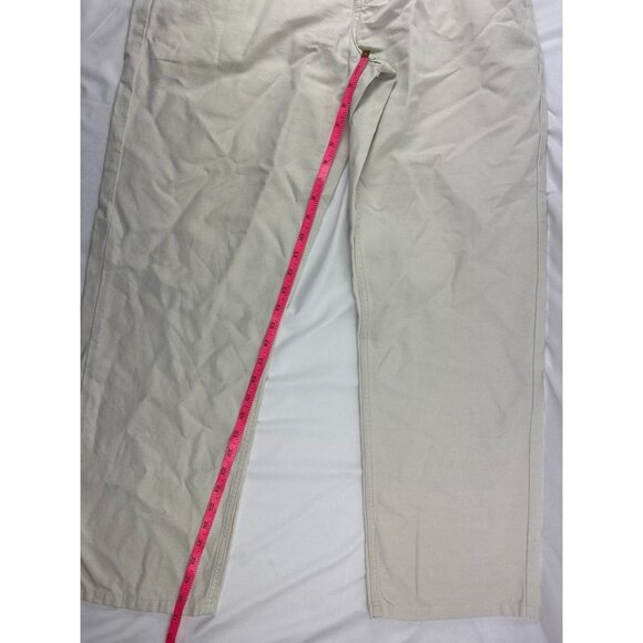 Vintage Marc Jacobs Men’s Pants Sz 34/34 Ivory Cotton/Linen Side Belts - Picture 7 of 8